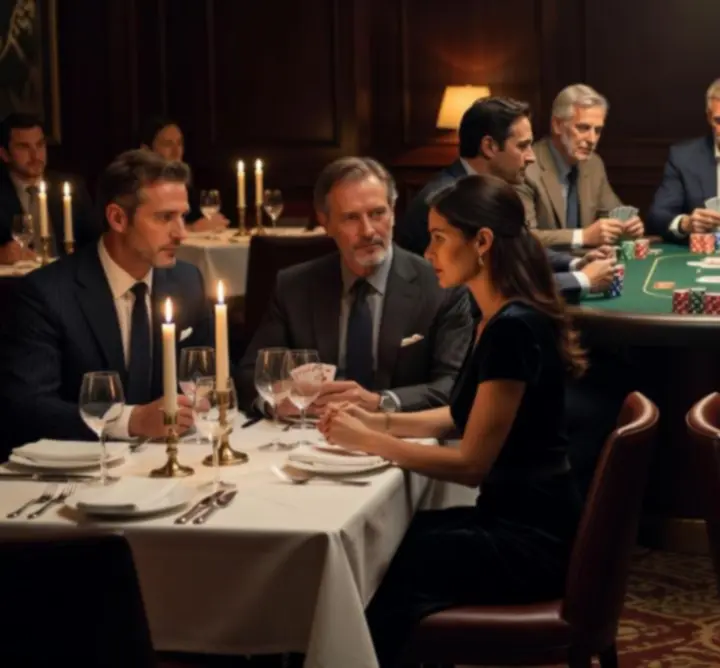 Luxury poker and restaurant event setting at WATCH SERVICE ATELIER