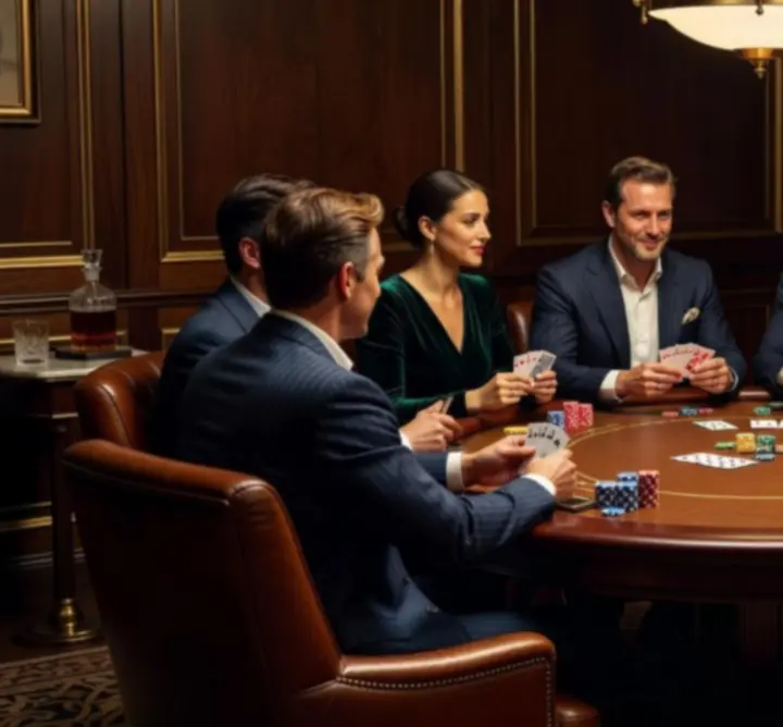 Elegant poker lounge interior at WATCH SERVICE ATELIER